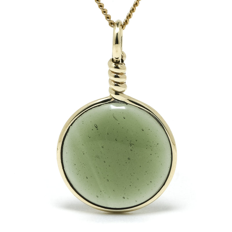 Moldavite Polished Crystal Pendant from Vltavin, Czech Republic | Venusrox