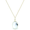 Rainbow Moonstone with Black Tourmaline Polished Crystal Pendant from India | Venusrox