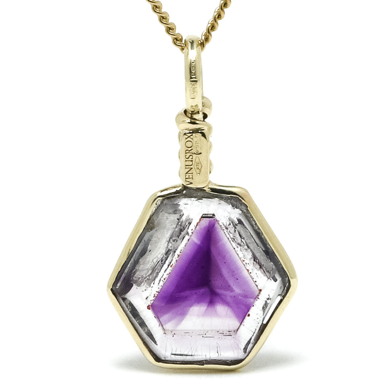 Brandberg Amethyst Quartz Polished Slice Pendant | Venusrox