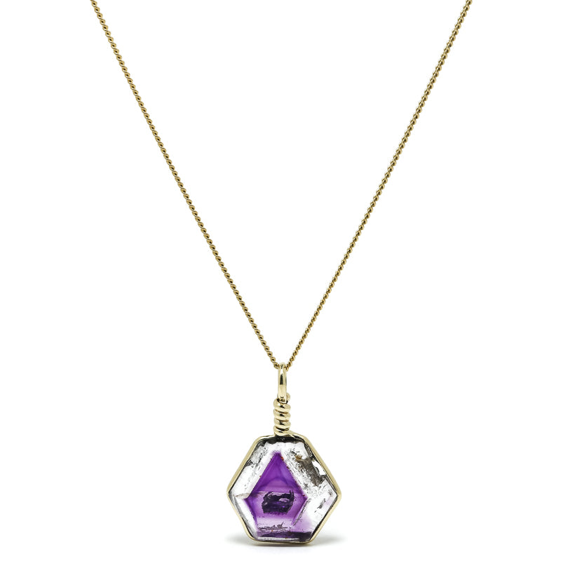 Brandberg Amethyst Quartz Polished Slice Pendant | Venusrox