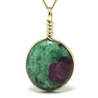 Ruby & Zoisite Polished Crystal Pendant from India | Venusrox