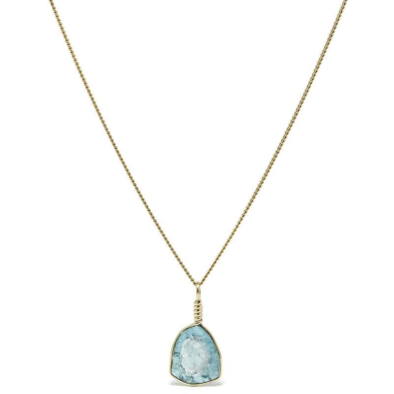 Indicolite (Blue Tourmaline) Polished Slice Pendant from Namibia | Venusrox