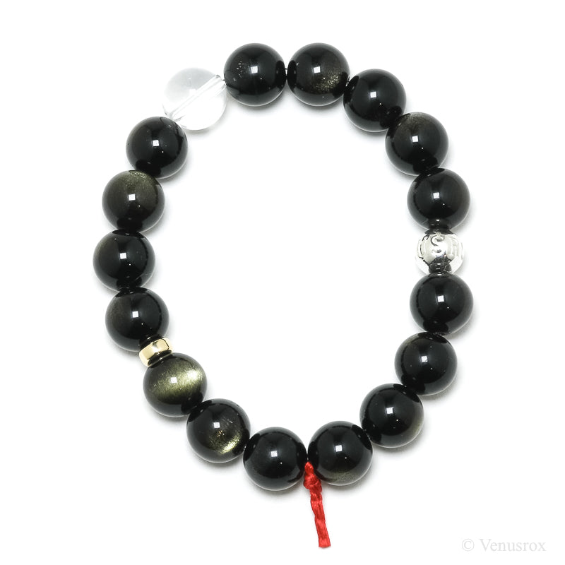 Gold Sheen Obsidian Bead Bracelet from Mexico | Venusrox