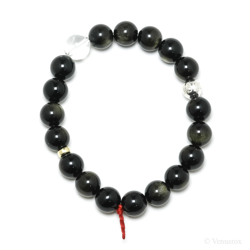 Gold Sheen Obsidian Bead Bracelet from Mexico | Venusrox