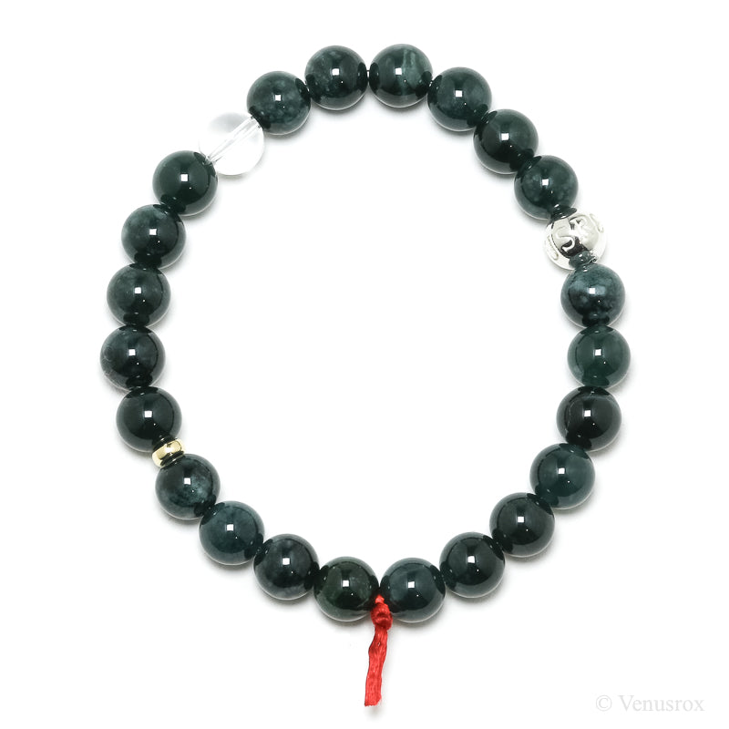 Green Nephrite Jade Bead Bracelet from Guatemala | Venusrox