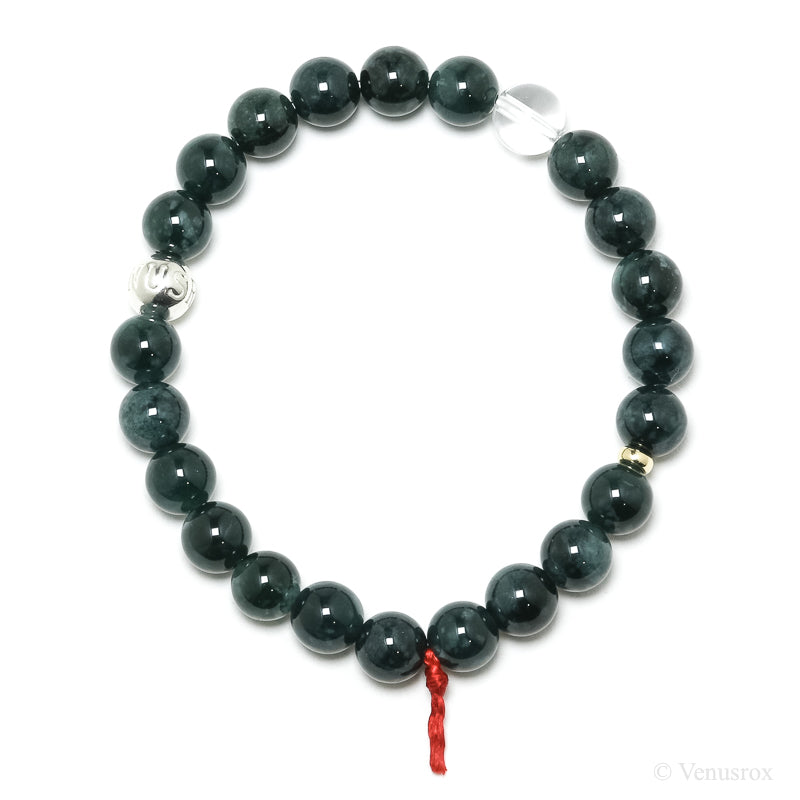 Green Nephrite Jade Bead Bracelet from Guatemala | Venusrox