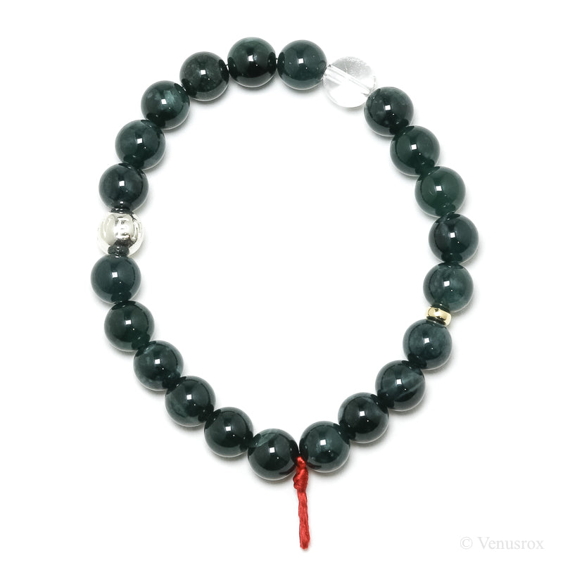 Green Nephrite Jade Bead Bracelet from Guatemala | Venusrox