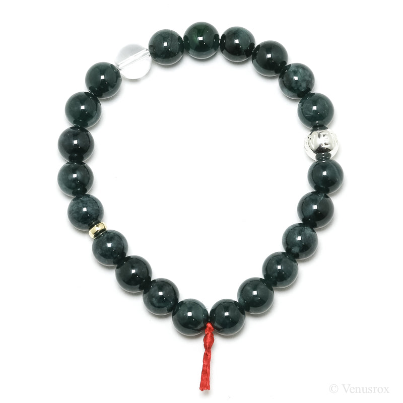 Green Nephrite Jade Bead Bracelet from Guatemala | Venusrox