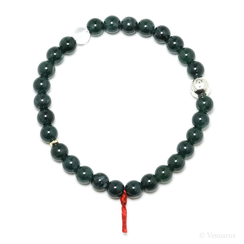 Green Nephrite Jade Bead Bracelet from Guatemala | Venusrox