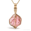 Pink Tourmaline Natural Nodule Crystal Pendant from Brazil | Venusrox