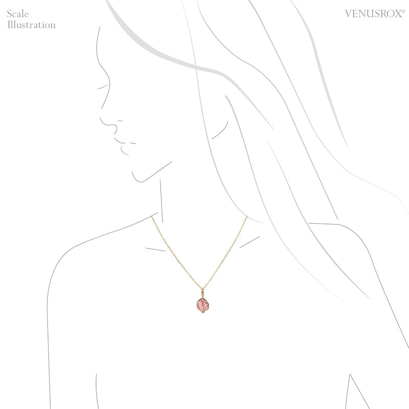 Pink Tourmaline Natural Nodule Crystal Pendant from Brazil | Venusrox