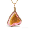 Pink & Yellow Tourmaline Slice Pendant from Russia | Venusrox