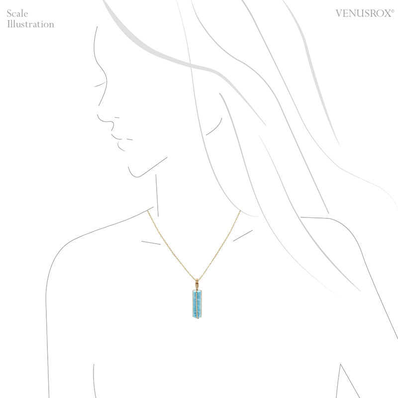 Larimar Polished Crystal Pendant from Dominican Republic, Caribbean Sea | Venusrox