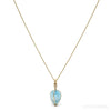 Larimar Polished Crystal Pendant from Dominican Republic, Caribbean Sea | Venusrox