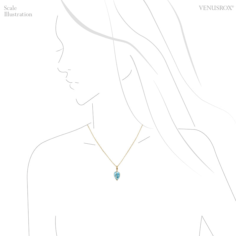 Larimar Polished Crystal Pendant from Dominican Republic, Caribbean Sea | Venusrox