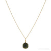 Green Trapiche Tourmaline Part Polished/Part Natural Slice Pendant from Zambia | Venusrox