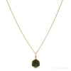 Green Trapiche Tourmaline Part Polished/Part Natural Slice Pendant from Zambia | Venusrox