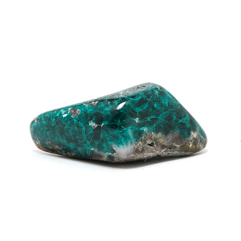 Dioptase with Shattuckite, Quartz & Matrix Polished/Natural Crystal from the Democratic Republic of Congo | Venusrox