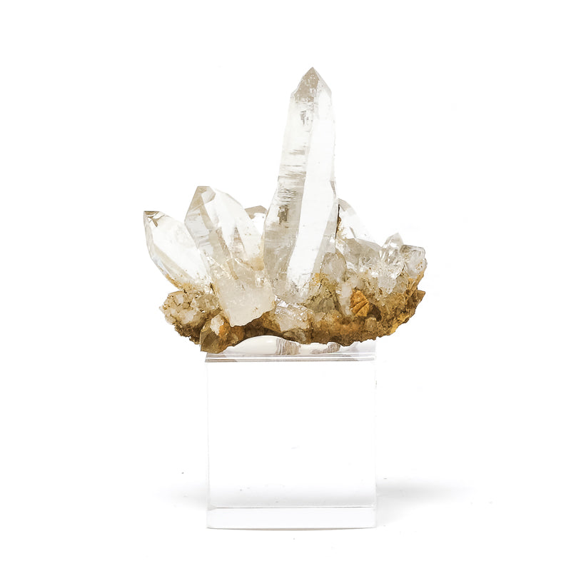 Clear Quartz on Matrix Natural Cluster from Binntal, Valais, Switzerland, mounted on a stand | Venusrox