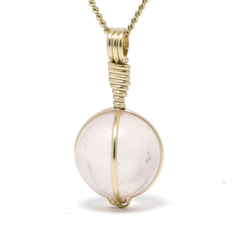 Star Rose Quartz Sphere Pendant from Madagascar | Venusrox