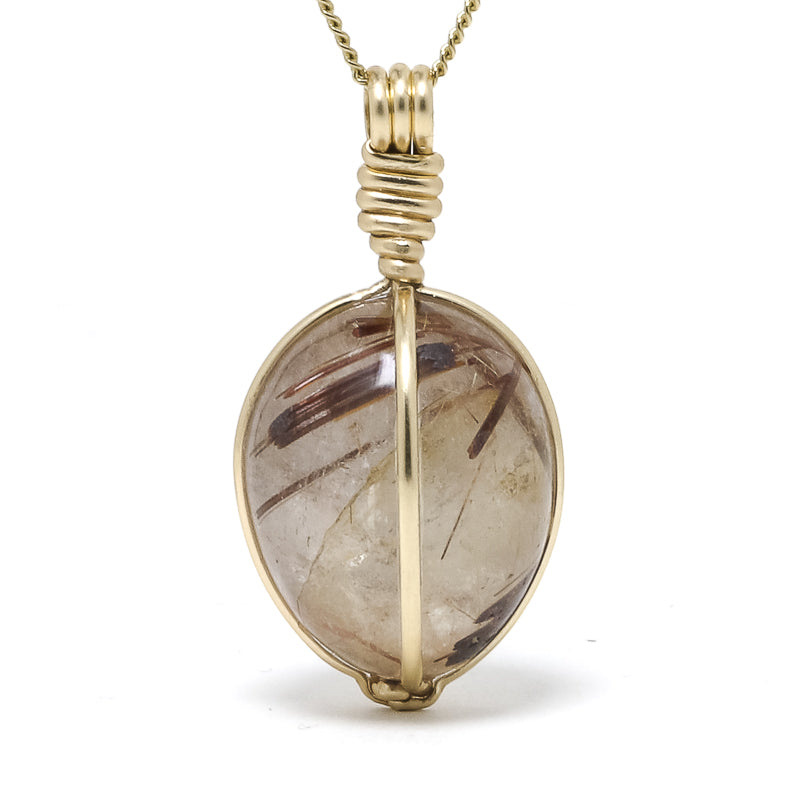 Red Rutilated Quartz Polished Crystal Pendant from Brazil | Venusrox