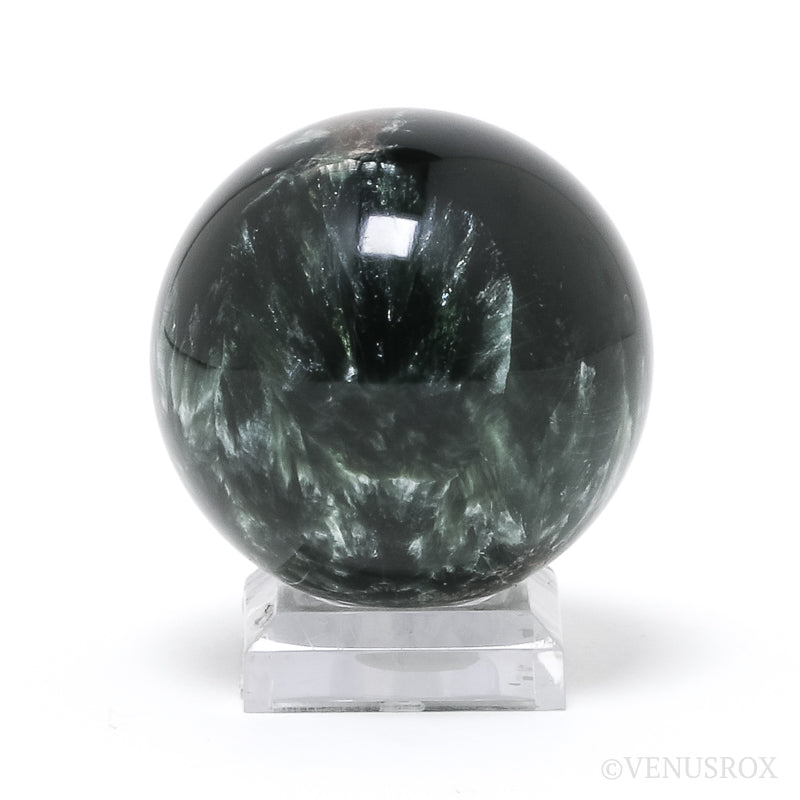 Seraphinite Polished Sphere from Korshunovskoye Iron Scary Deposit, Irkutskaya Oblast, Siberia, Russia | Venusrox