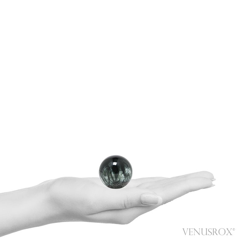 Seraphinite Polished Sphere from Korshunovskoye Iron Scary Deposit, Irkutskaya Oblast, Siberia, Russia | Venusrox