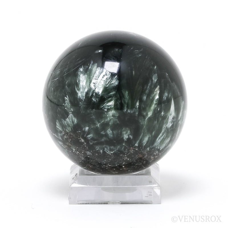 Seraphinite Polished Sphere from Korshunovskoye Iron Scary Deposit, Irkutskaya Oblast, Siberia, Russia | Venusrox