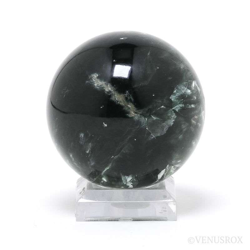 Seraphinite Polished Sphere from Korshunovskoye Iron Scary Deposit, Irkutskaya Oblast, Siberia, Russia | Venusrox