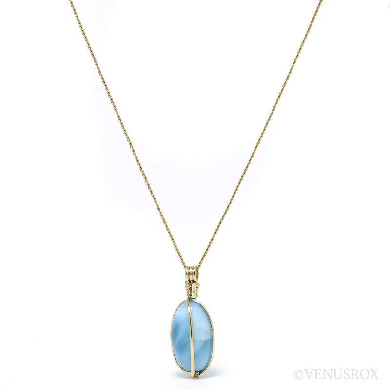 An exquisite Larimar Polished Crystal Pendant from Dominican Republic, Caribbean Sea | Venusrox