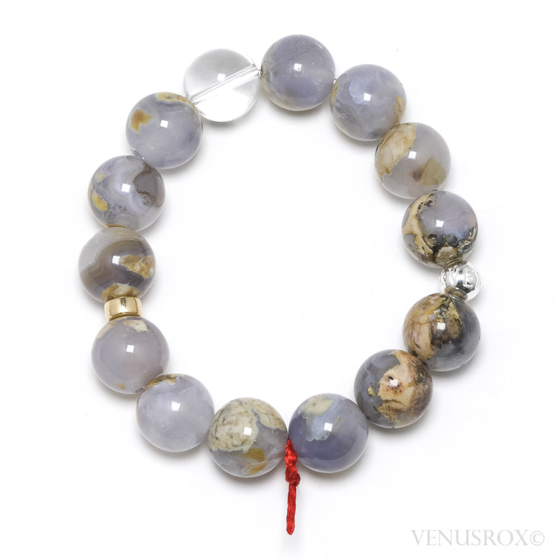 Blue Chalcedony with Matrix Bead Bracelet from Malawi | Venusrox