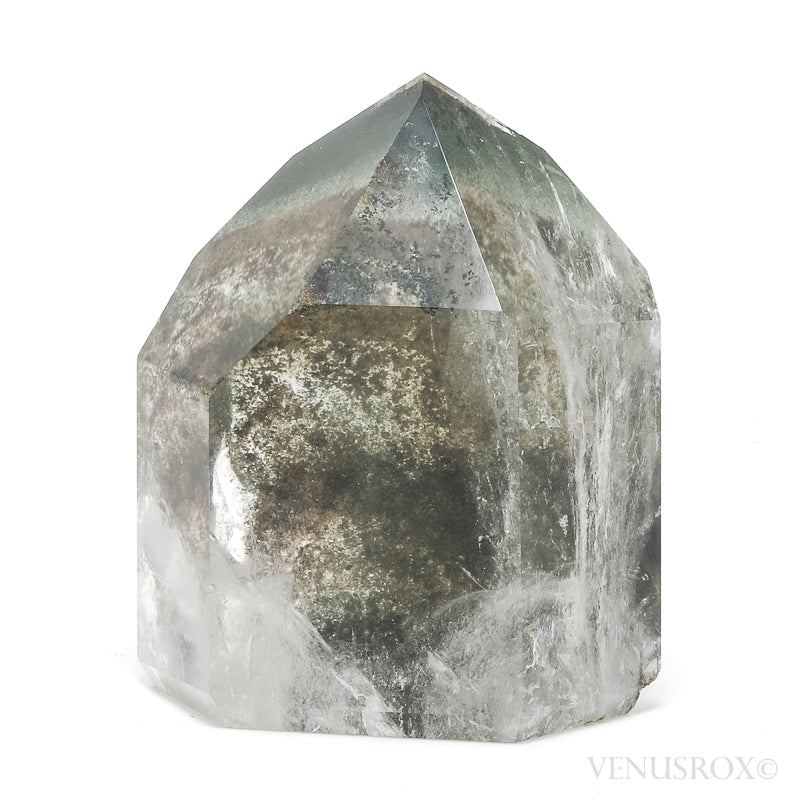 Chlorite Phantom Quartz Part Polished/Part Natural Point from Brazil | Venusrox