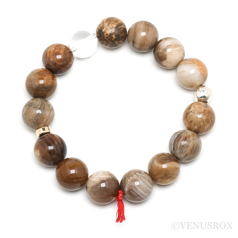 Petrified Wood Bead Bracelet from Indonesia | Venusrox