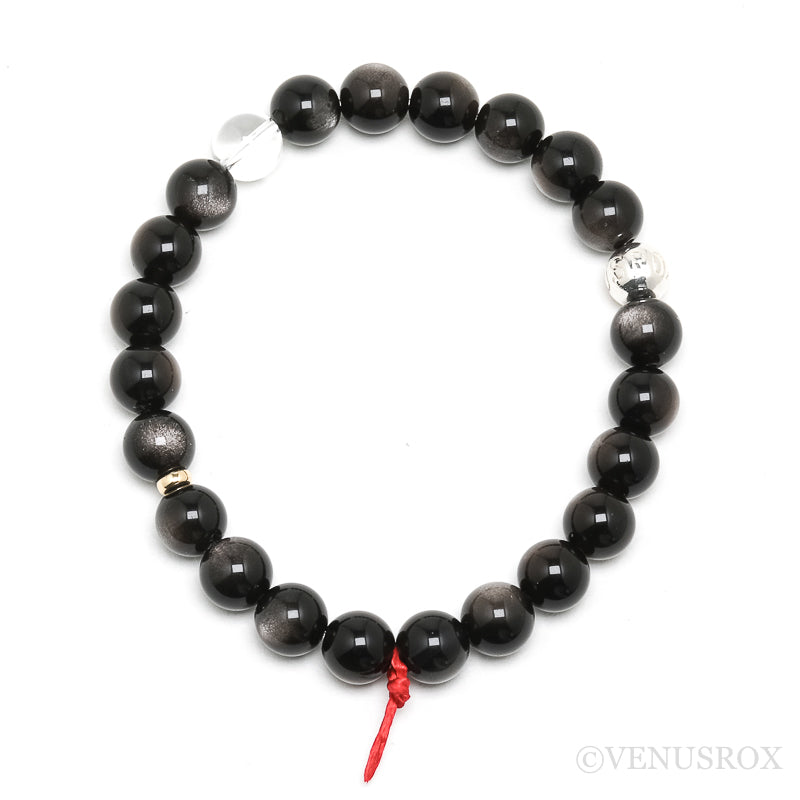 Silver Sheen Obsidian Bead Bracelet from Mexico | Venusrox