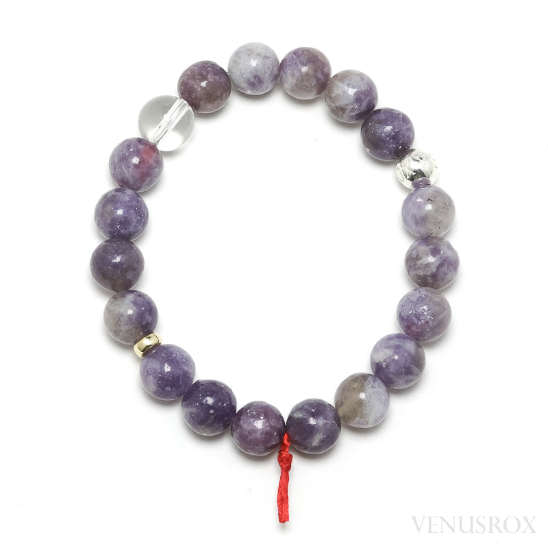 Lepidolite with Pink Tourmaline Bead Bracelet from Brazil | Venusrox