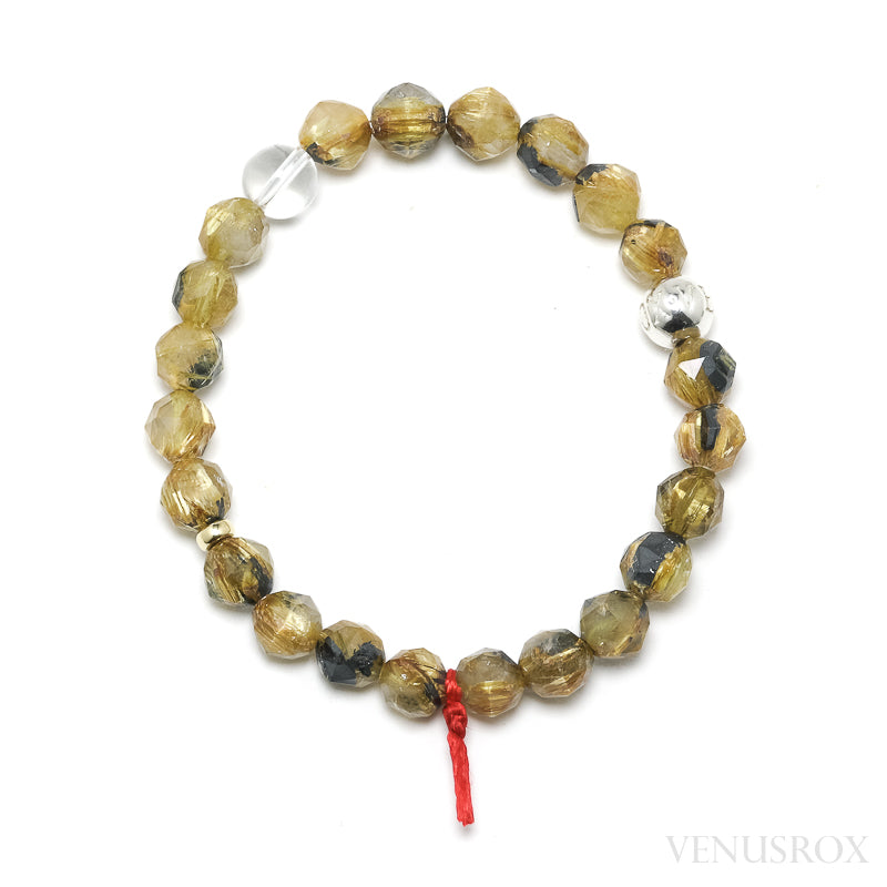 Golden Rutilated Quartz with Hematite Bracelet from Novo Horizonte, Bahia, Brazil | Venusrox