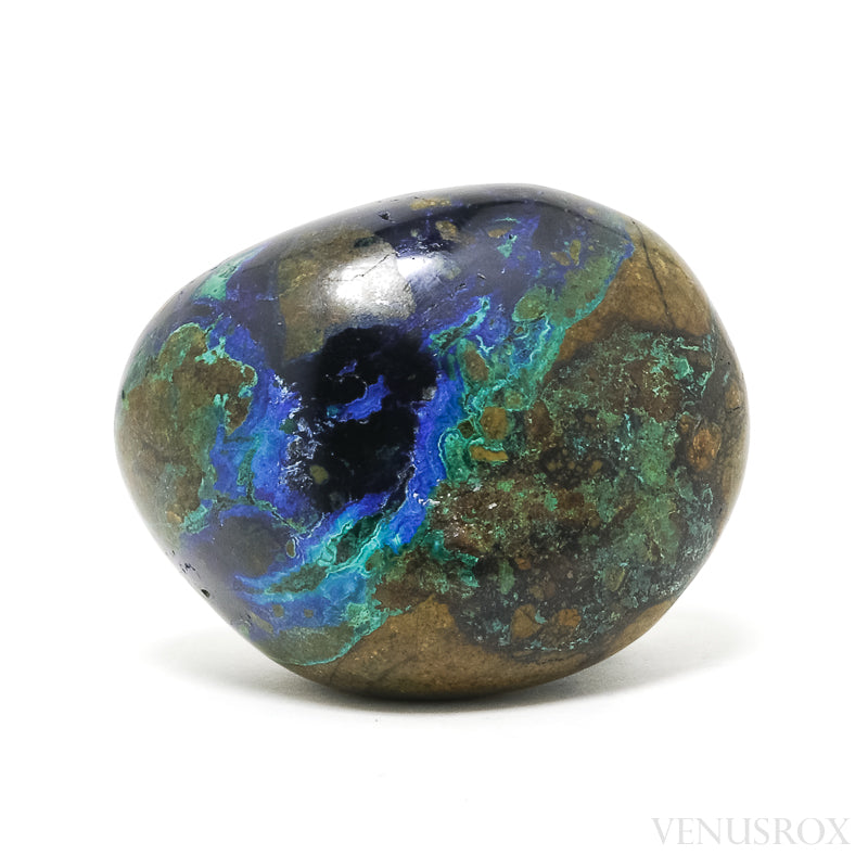 Azurite, Malachite & Chrysocolla in Matrix Polished Crystal from Huancavelica, Peru | Venusrox