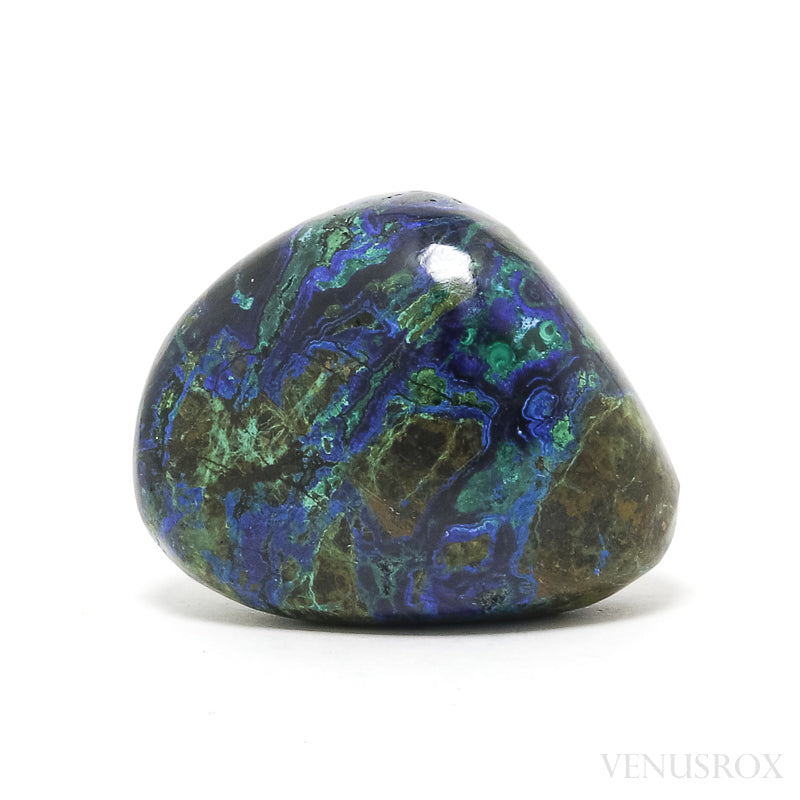 Azurite and Malachite in Matrix Polished Crystal from Huancavelica, Peru | Venusrox