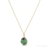 Ruby & Zoisite Polished Crystal Pendant from India | Venusrox