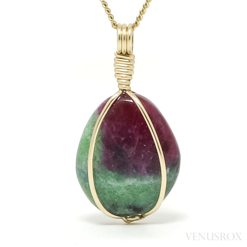 Ruby & Zoisite Polished Crystal Pendant from India | Venusrox