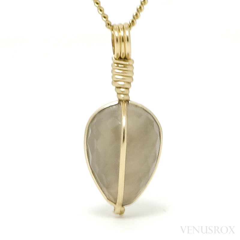 Grey Moonstone Faceted Polished Crystal Pendant from Madagascar | Venusrox