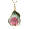 Green, Blue & Pink Tourmaline Slice Pendant from Namibia | Venusrox