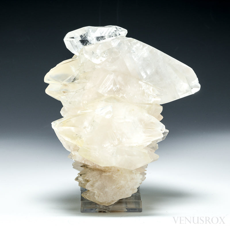 Calcite Natural Cluster from the Nikolaevskiy Mine, Dalnegorsk, Dalnegorsk Urban District, Primorsky Krai, Russia mounted on a stand | Venusrox