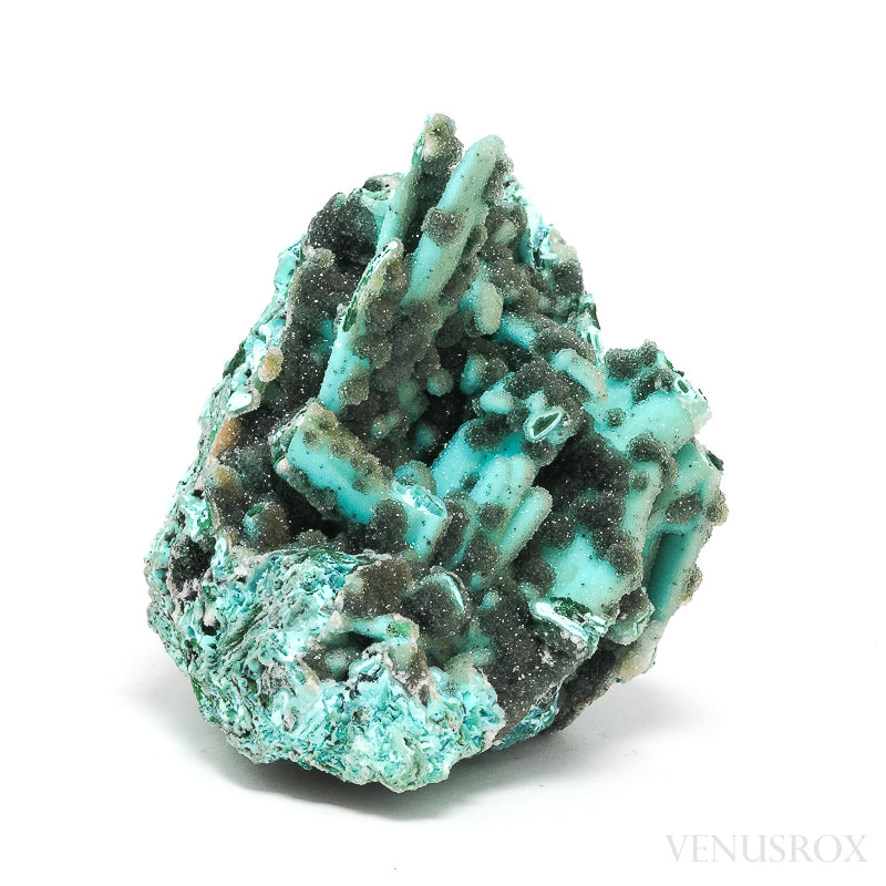 Chrysocolla Pseudomorph after Malachite and Azurite with Malachite, Quartz & Matrix Natural Crystal from the Tenke-Fungurume Area, Lualaba, Democratic Republic of the Congo | Venusrox