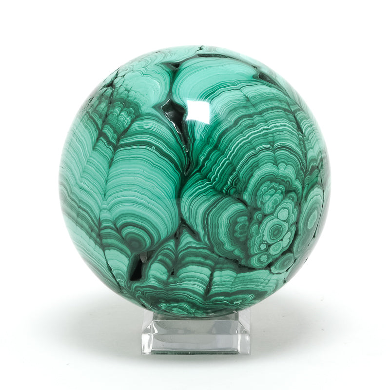 Malachite Polished/Natural Sphere from the Democratic Republic of Congo | Venusrox