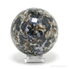 Blue Sapphire in Feldspar & Matrix Polished Sphere from the Khibiny Massif, Murmansk Oblast, Russia | Venusrox