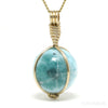 Larimar Polished Sphere Pendant from Dominican Republic, Caribbean Sea | Venusrox