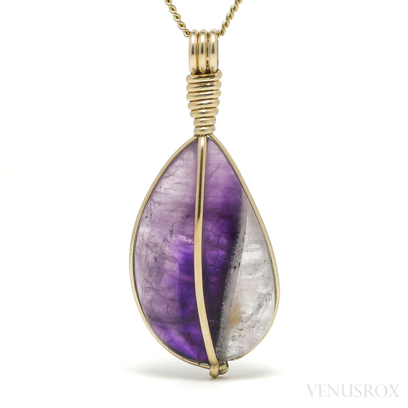 Chevron Amethyst Polished Crystal Pendant from India | Venusrox