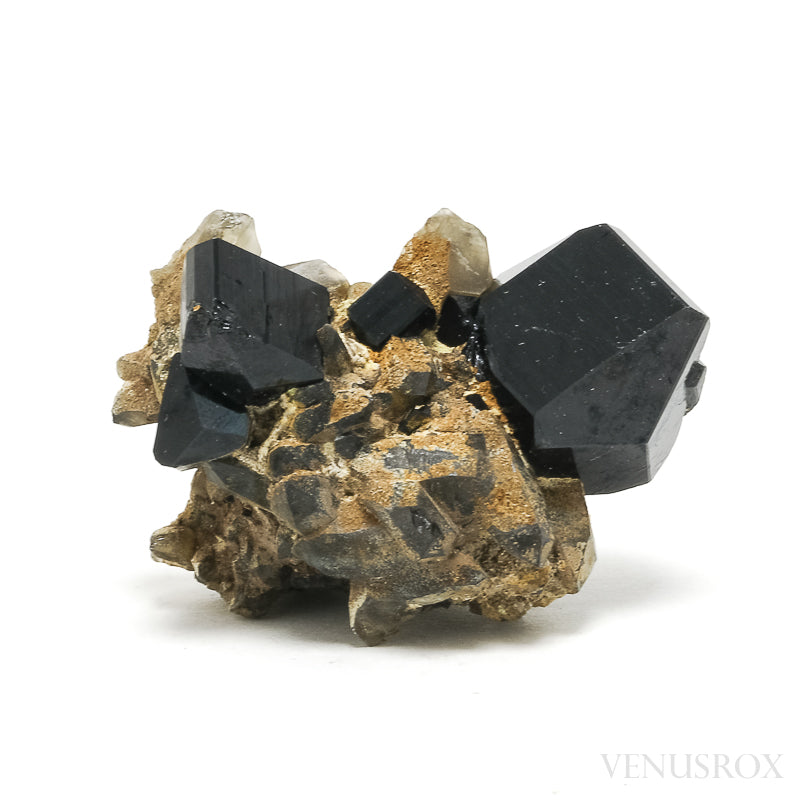 Black Tourmaline with Smoky Quartz Natural Cluster from Rondekop, Erongo Mountains, Karibib District, Erongo Region, Namibia | Venusrox