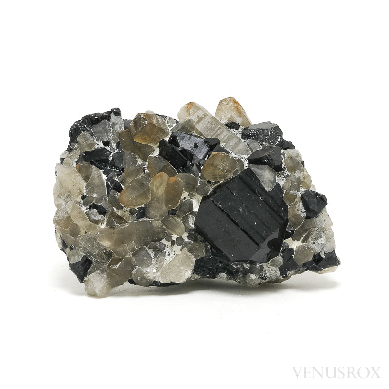 Black Tourmaline with Smoky Quartz Natural Cluster from Rondekop, Erongo Mountains, Karibib District, Erongo Region, Namibia | Venusrox